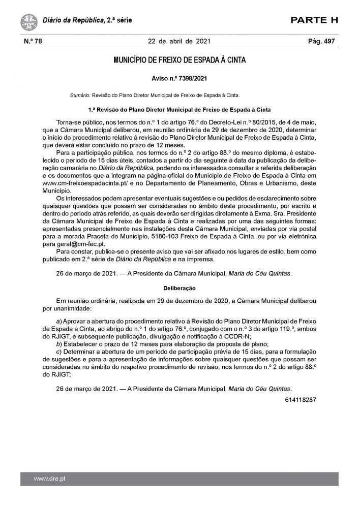 Revisão do PDM – Plano Director Municipal